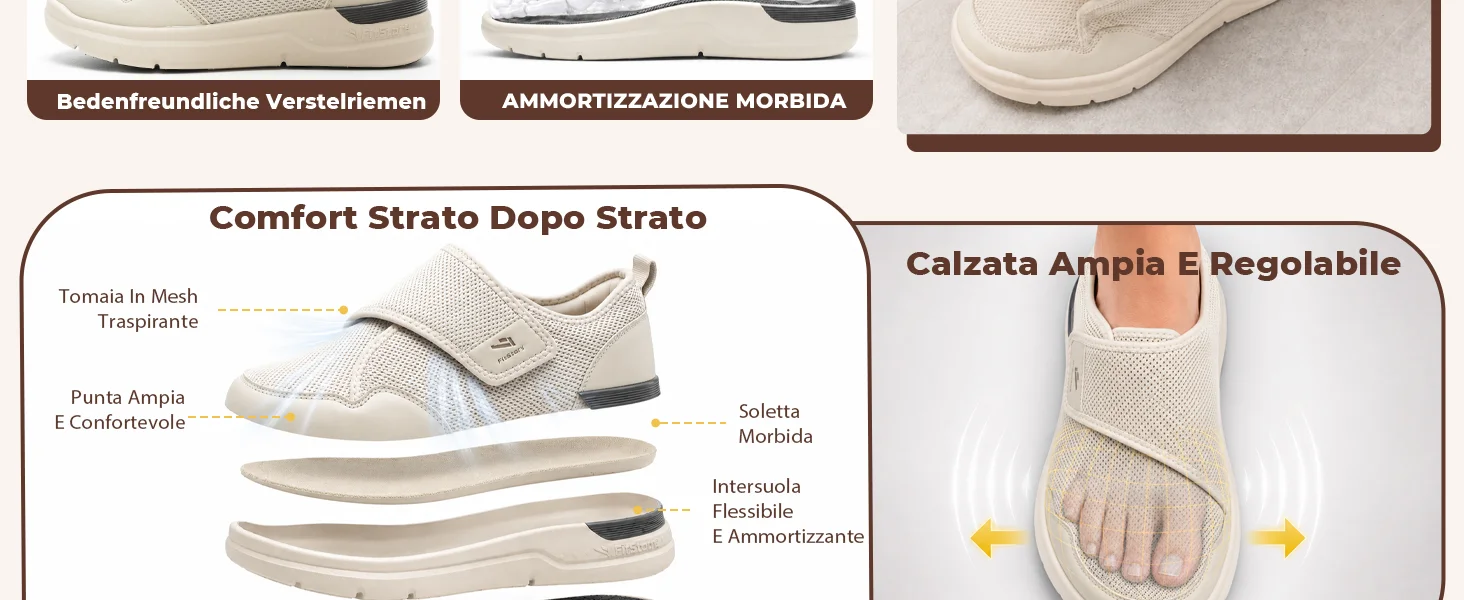Apertura Ampia: materiali e struttura della scarpa
