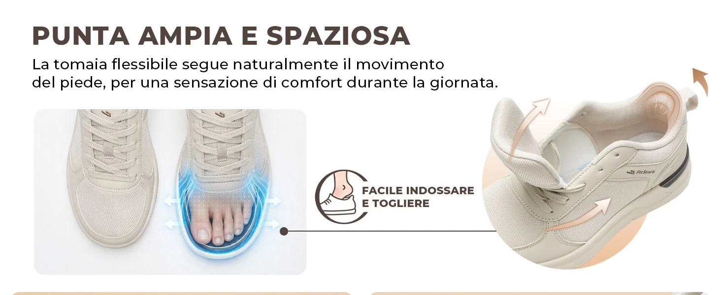 Lacci Comfort: forma della punta e chiusura